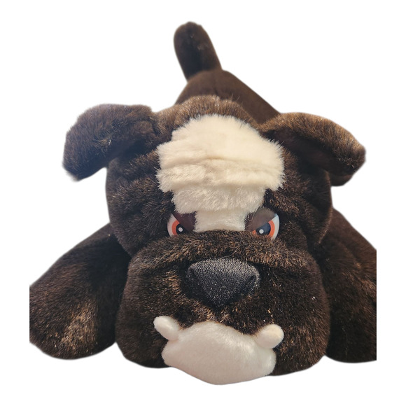 Aurora Flopsies Collection Junkyard Dog Plush 12” Brown Bulldog w/ Collar - Picture 1 of 7